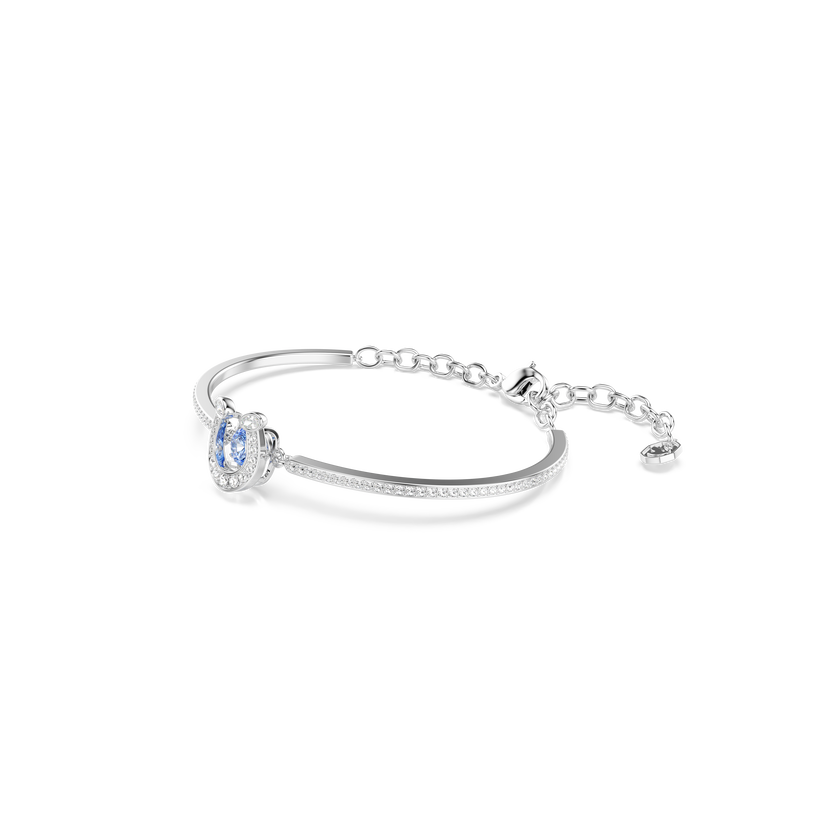 swarovski symbolica bangle  round cut  pav   horse shoe  blue  rhodium plated