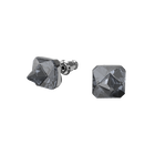 Chroma stud earrings, Pyramid cut crystals, Gray, Ruthenium plated