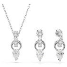 swarovski mesmera set  pear cut  round cut  white  rhodium plated