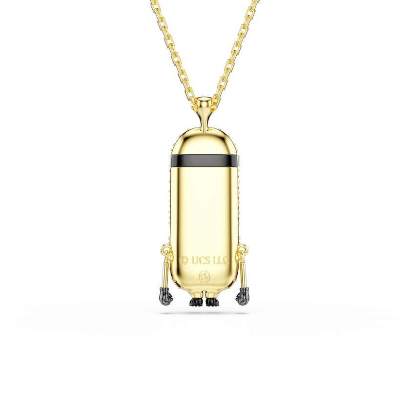 swarovski قلادة minions كيفن، ترصيع بافيه، ألوان متعددة، لمسة نهائية من الذهب عيار 18 قيراط