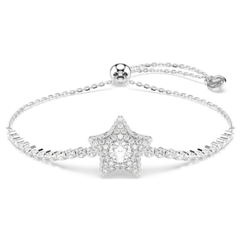 swarovski سوار sublima، قطع مُستدير، شكل نجمة، لون أبيض، طلاء روديوم