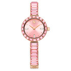 Matrix Bangle watch, Swiss Made, Crystal bracelet, Pink, Rose gold-tone finish