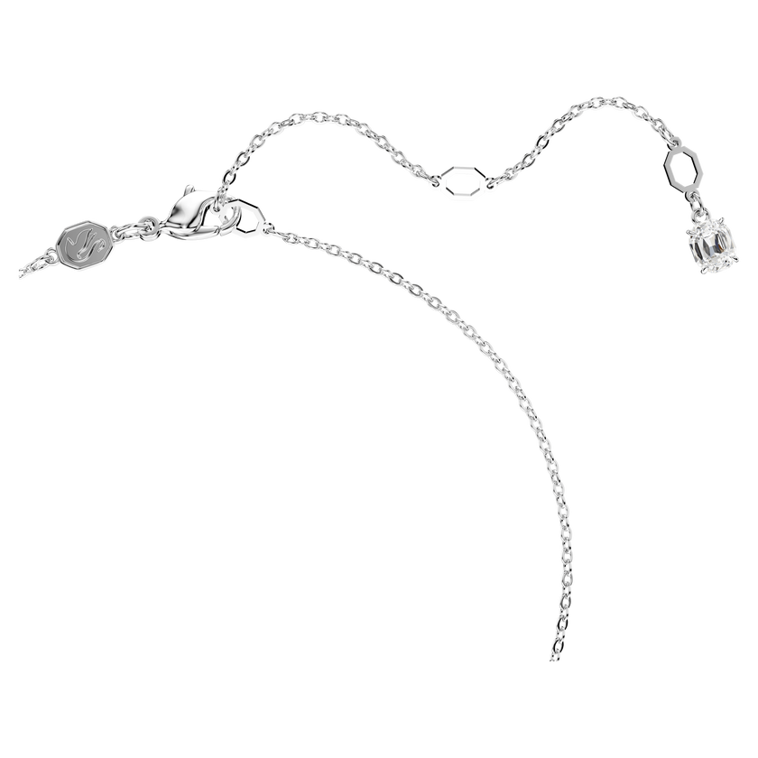 swarovski swan y pendant  crystal pearl  swan  gray  rhodium plated