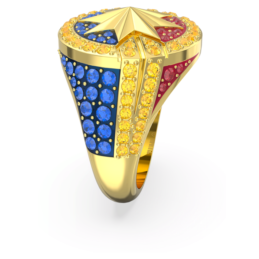 swarovski captain marvel ring  multicolored  gold tone plated