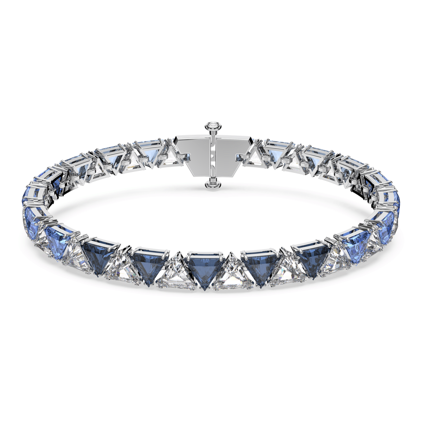 millenia bracelet  triangle swarovski zirconia  blue  rhodium plated