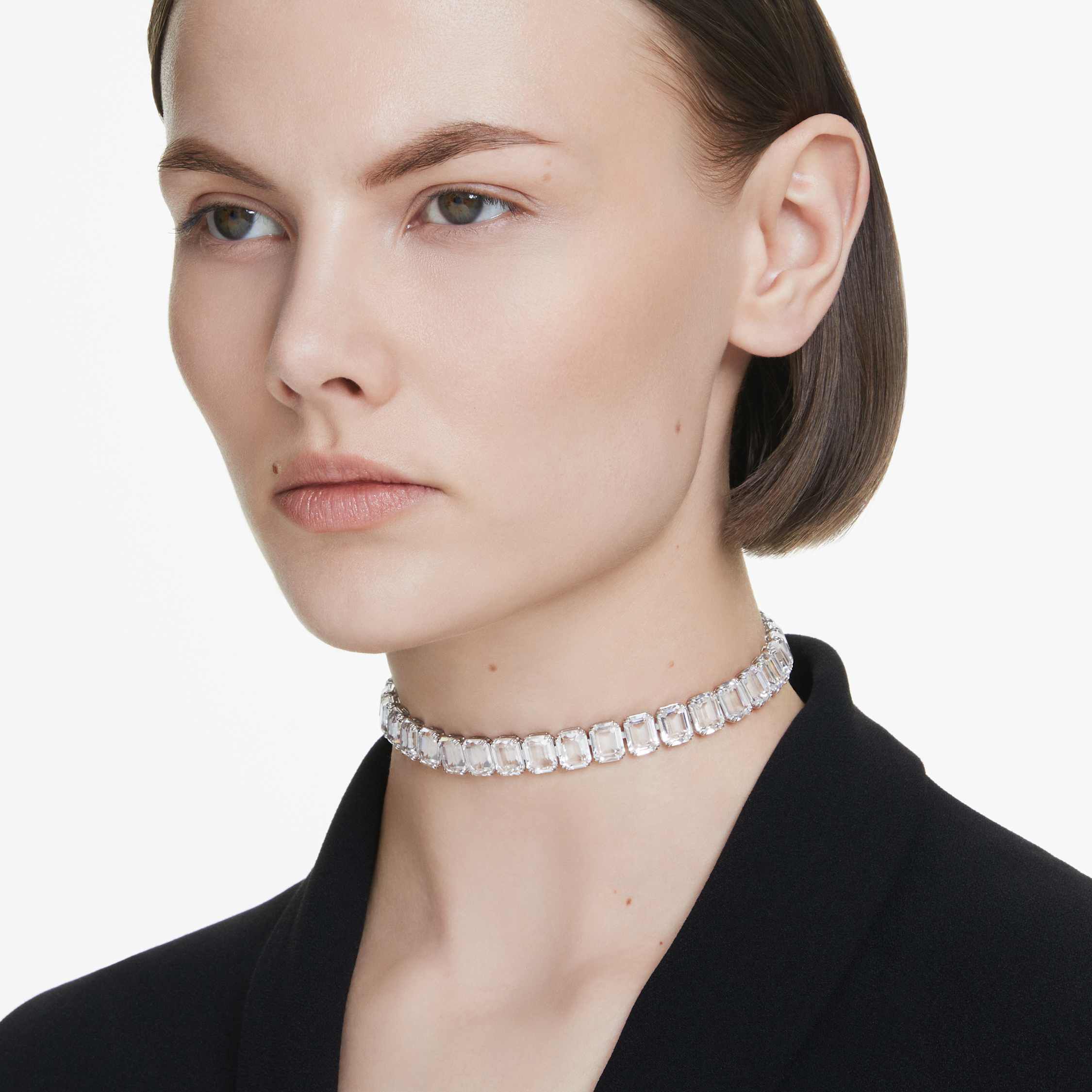 Buy Swarovski Millenia choker, Octagon cut, White, Rhodium plated