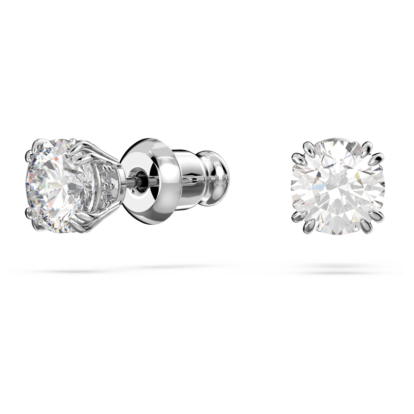 swarovski stilla set  round cut  white  rhodium plated