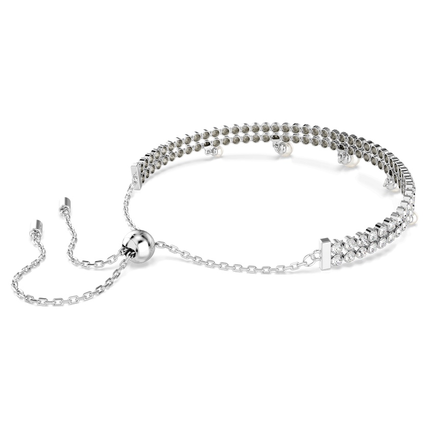 ariana grande x swarovski bracelet  crystal pearl  round cut  white  rhodium plated