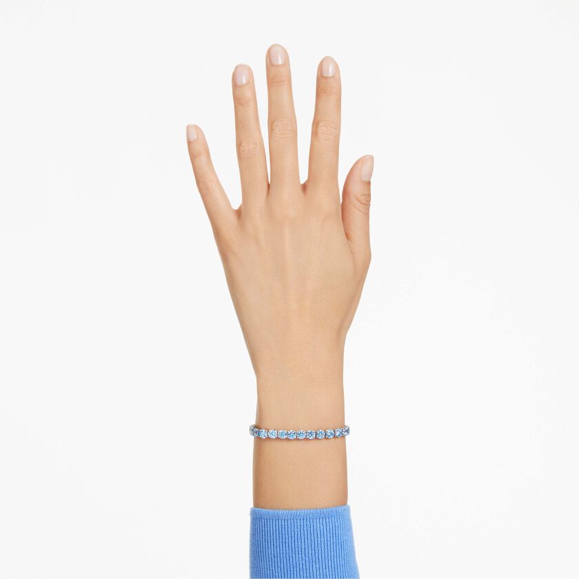 swarovski سوار matrix tennis، قطع مستدير، لون أزرق، طلاء روديوم