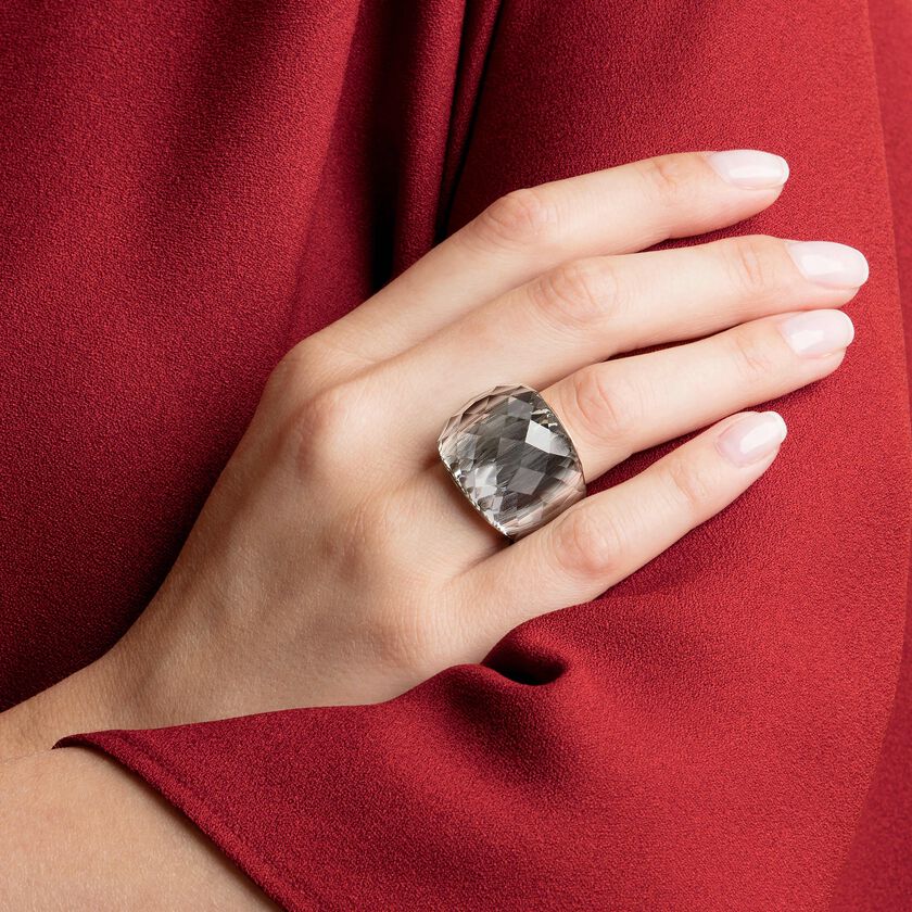 swarovski nirvana ring  gray  gold tone pvd