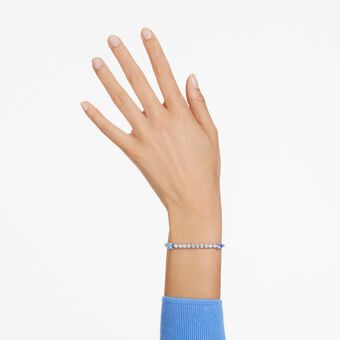 swarovski سوار matrix tennis، قطع متنوع، لون أزرق، طلاء روديوم