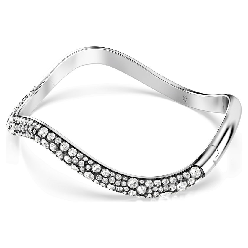 swarovski sublima bangle  round cut  white  rhodium plated