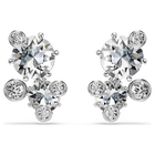 swarovski constella stud earrings  round cut  white  rhodium plated