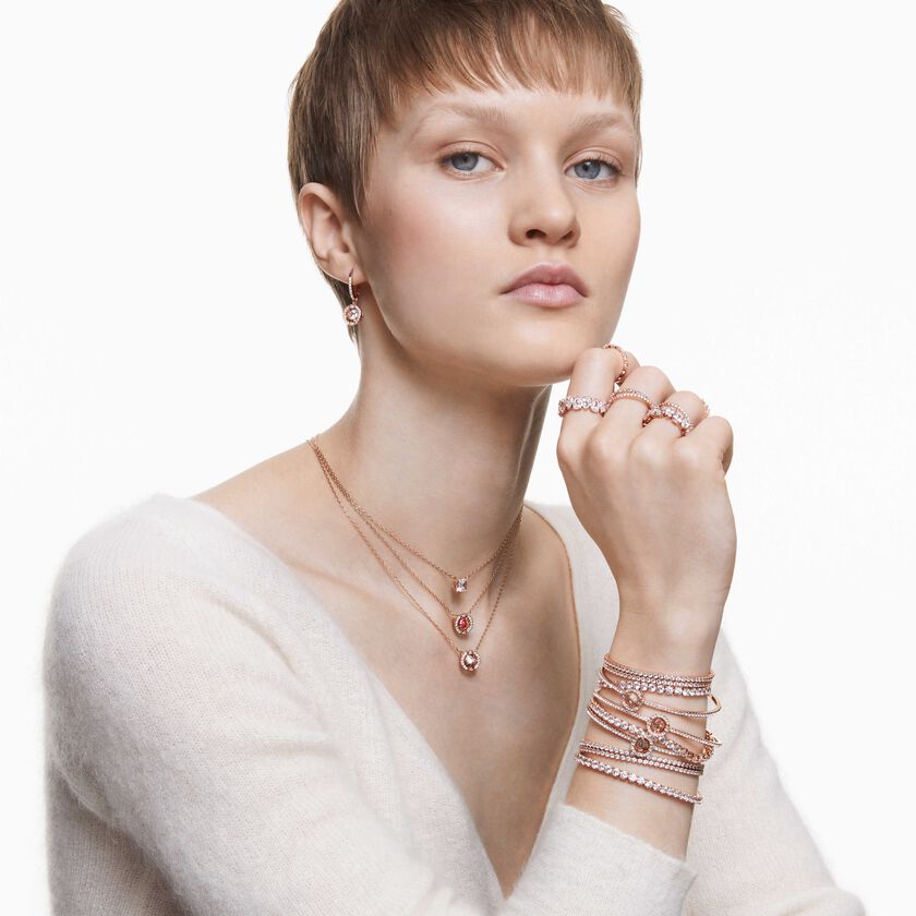swarovski matrix vittore ring  drop cut  white  rose gold tone plated