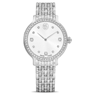 swarovski imber watch  swiss made  metal bracelet  silver tone  stainless steel