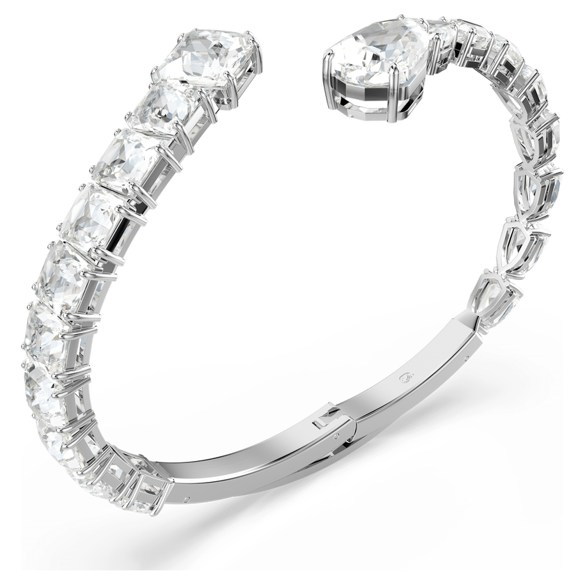swarovski matrix cuff  mixed cuts  white  rhodium plated