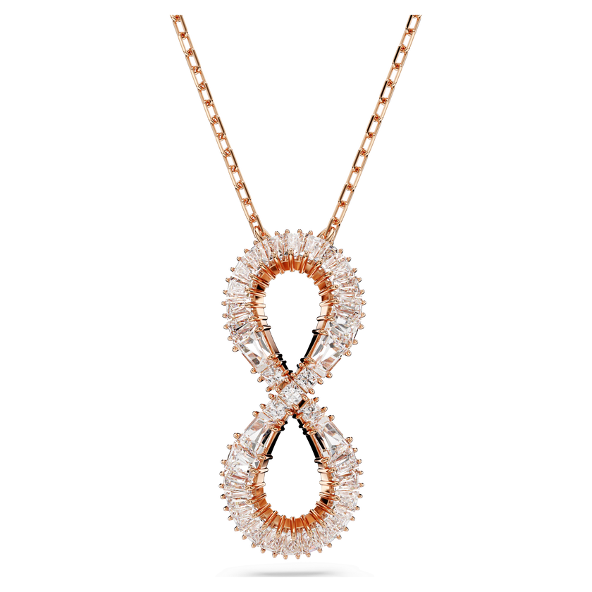 swarovski hyperbola pendant  infinity  white  rose gold tone plated