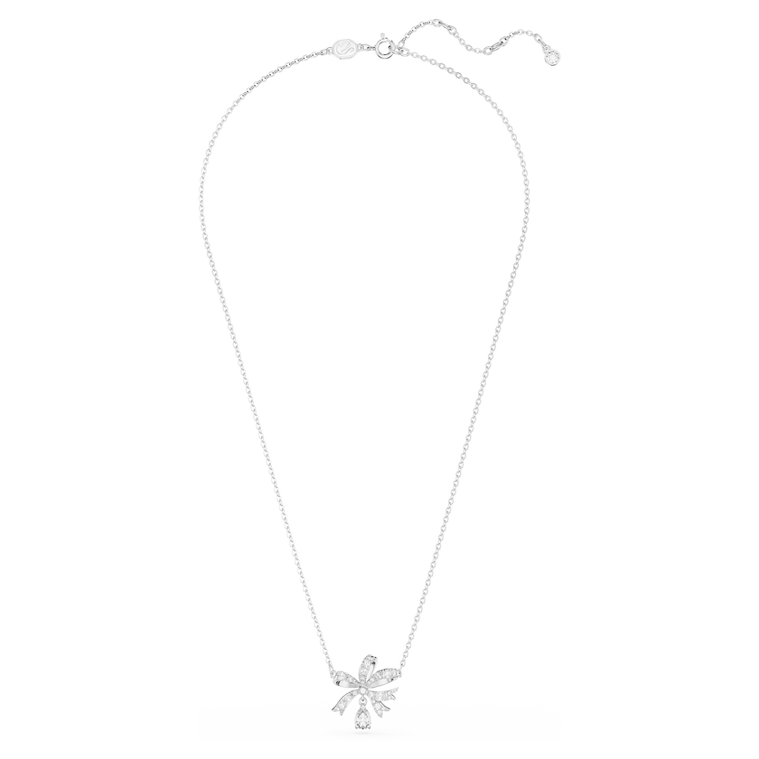 swarovski hyperbola necklace  bow  small  white  rhodium plated