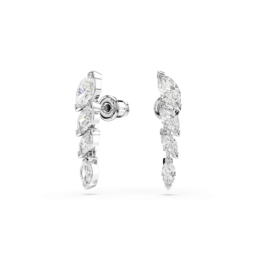 swarovski أقراط mesmera، قطع ماركيز، لون أبيض، طلاء روديوم