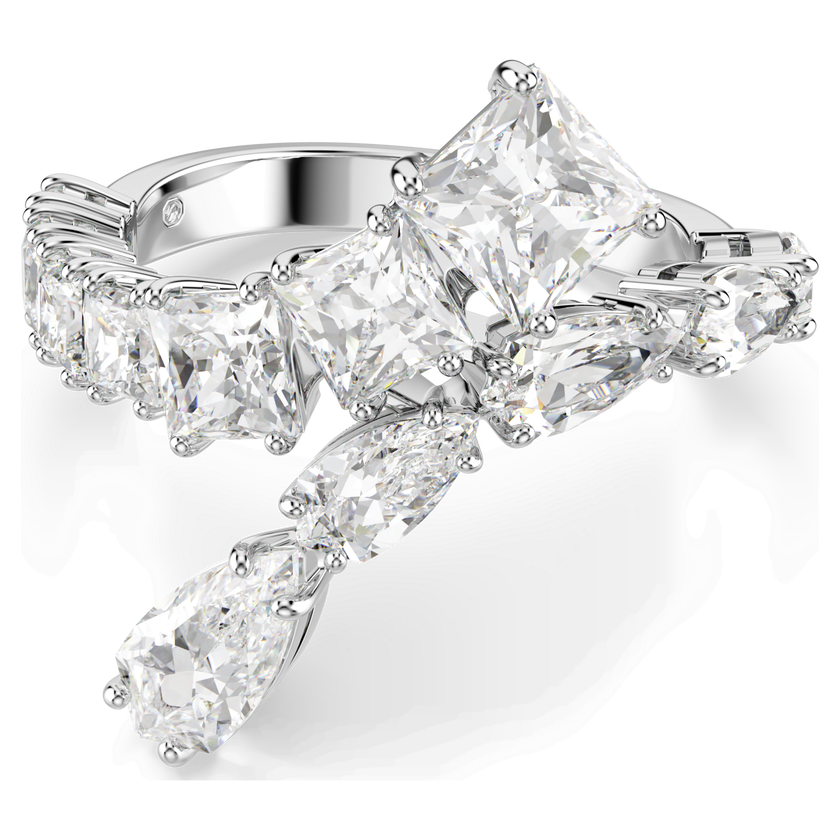 swarovski matrix ring  mixed cuts  white  rhodium plated