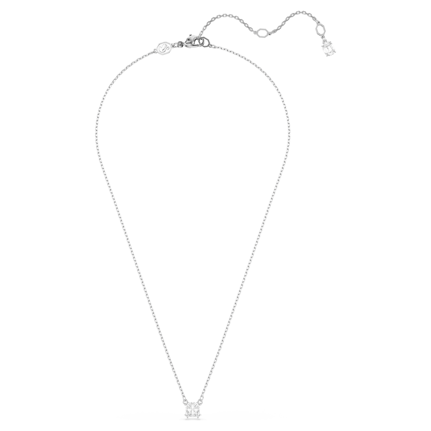 swarovski stilla pendant  square cut  white  rhodium plated