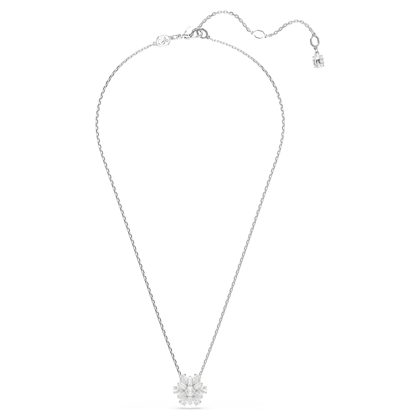 swarovski idyllia pendant  mixed cuts  snowflake  white  rhodium plated