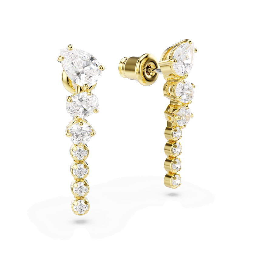 swarovski أقراط متدلية mesmera، قطع متنوع، لون أبيض، لمسة نهائية من الذهب عيار 18 قيراط