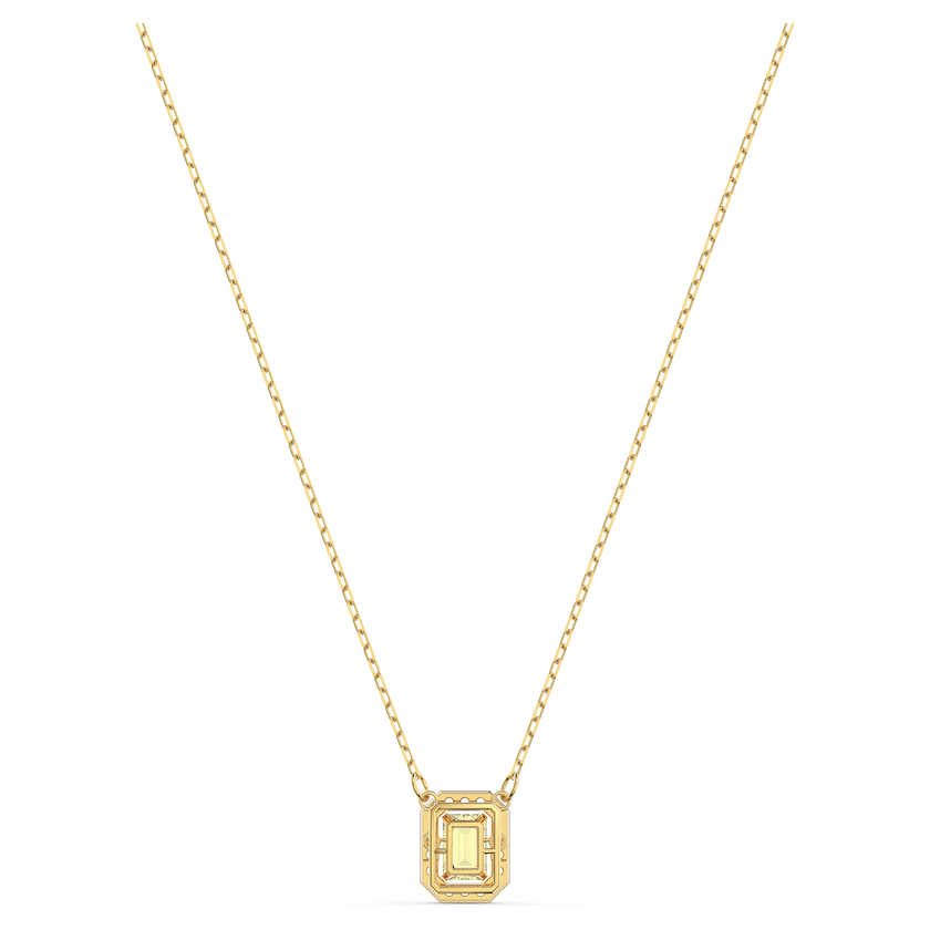 swarovski una necklace  octagon cut  yellow  gold tone plated