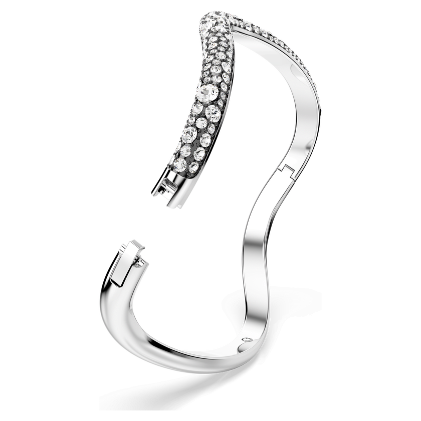 swarovski sublima bangle  round cut  white  rhodium plated