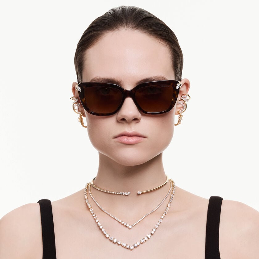 swarovski mesmera necklace  mixed cuts  white  18k gold finish