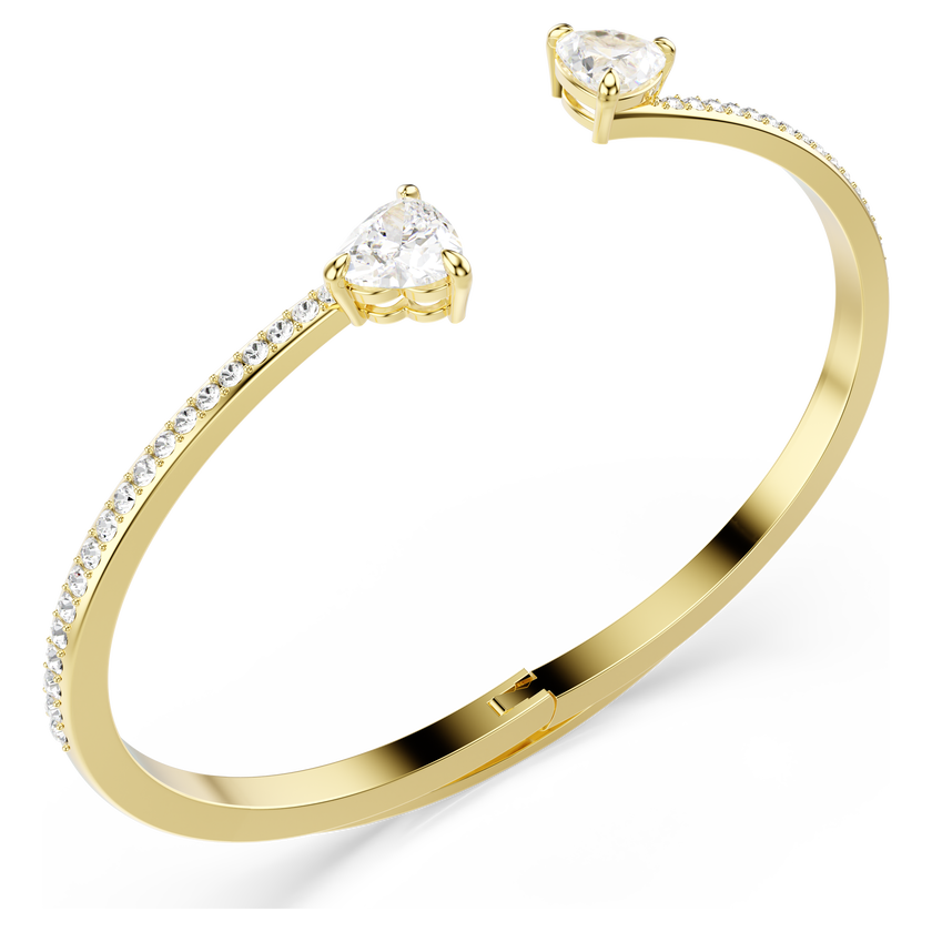 swarovski mesmera attract bangle  heart  white  gold tone plated