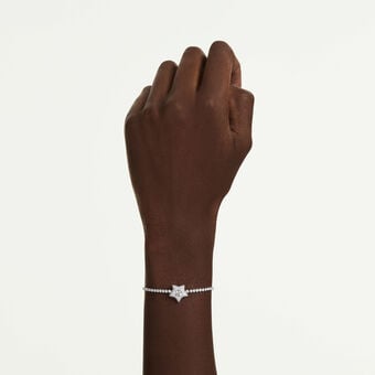 swarovski سوار sublima، قطع مُستدير، شكل نجمة، لون أبيض، طلاء روديوم