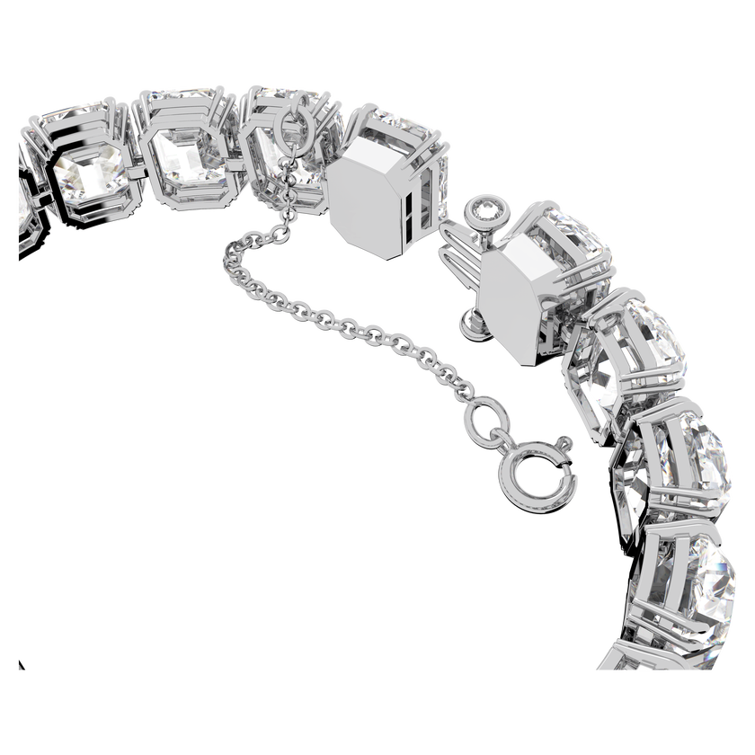 swarovski millenia bracelet  small octagon cut crystals  white  rhodium plated
