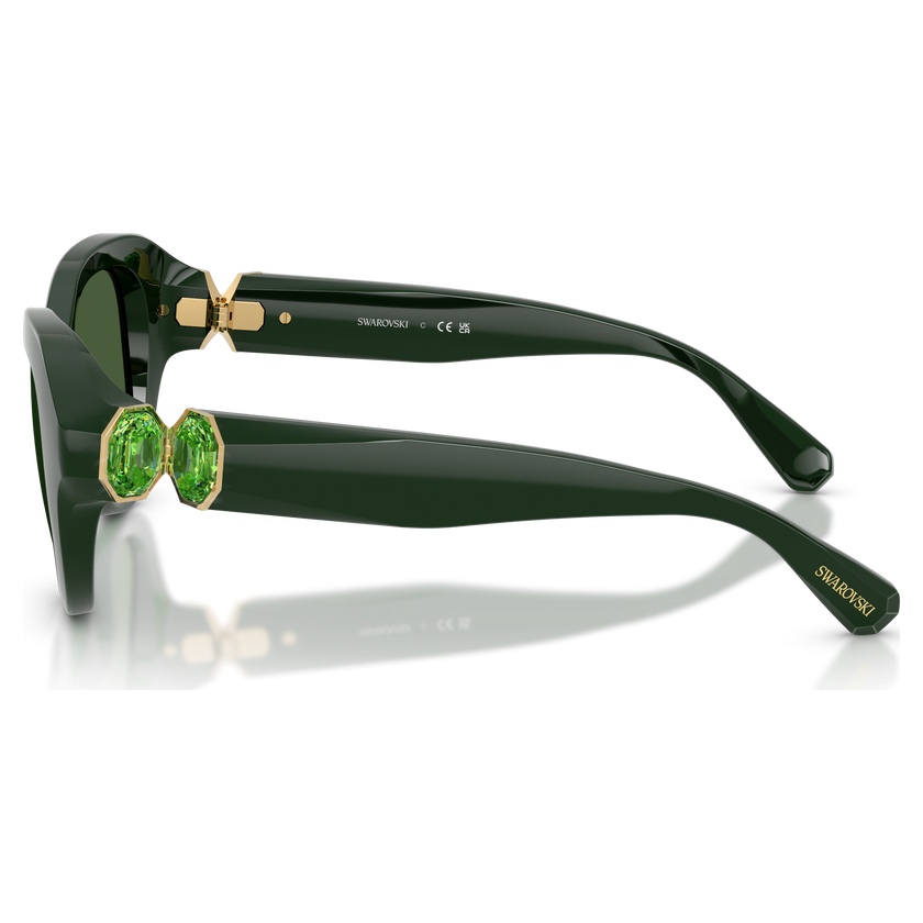 swarovski sunglasses  round shape  green