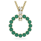 Exalta pendant, Green, Gold-tone plated