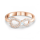 swarovski infinity ring  white  rose gold tone plated