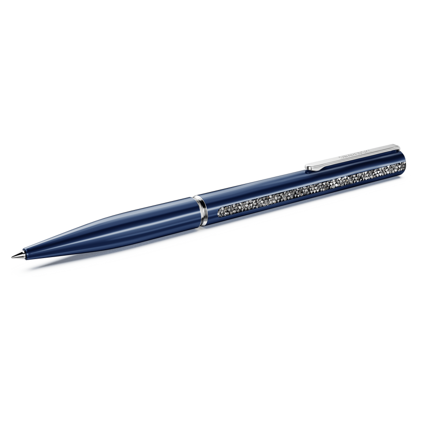 swarovski قلم حبر جاف crystal shimmer glide، لون أزرق، لون أزرق لامع، طلاء كروم