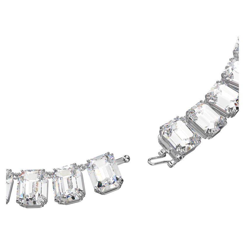 swarovski عقد millenia، دائري، مزدان بكريستالات مثمنة، لون أبيض، طلاء روديوم