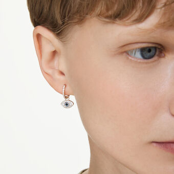 swarovski symbolica drop earrings  eye  multicolored  rose gold tone plated