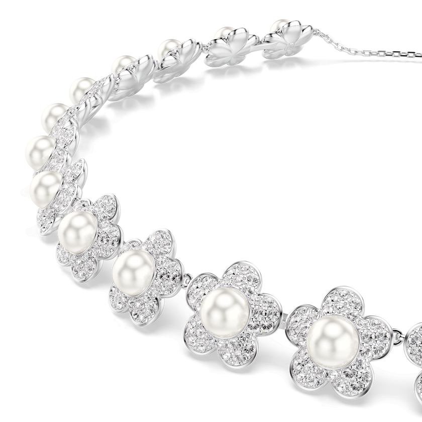 ariana grande x swarovski choker  crystal pearl  round cut  white  rhodium plated