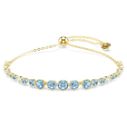 swarovski imber bracelet  round cut  blue  18k gold finish
