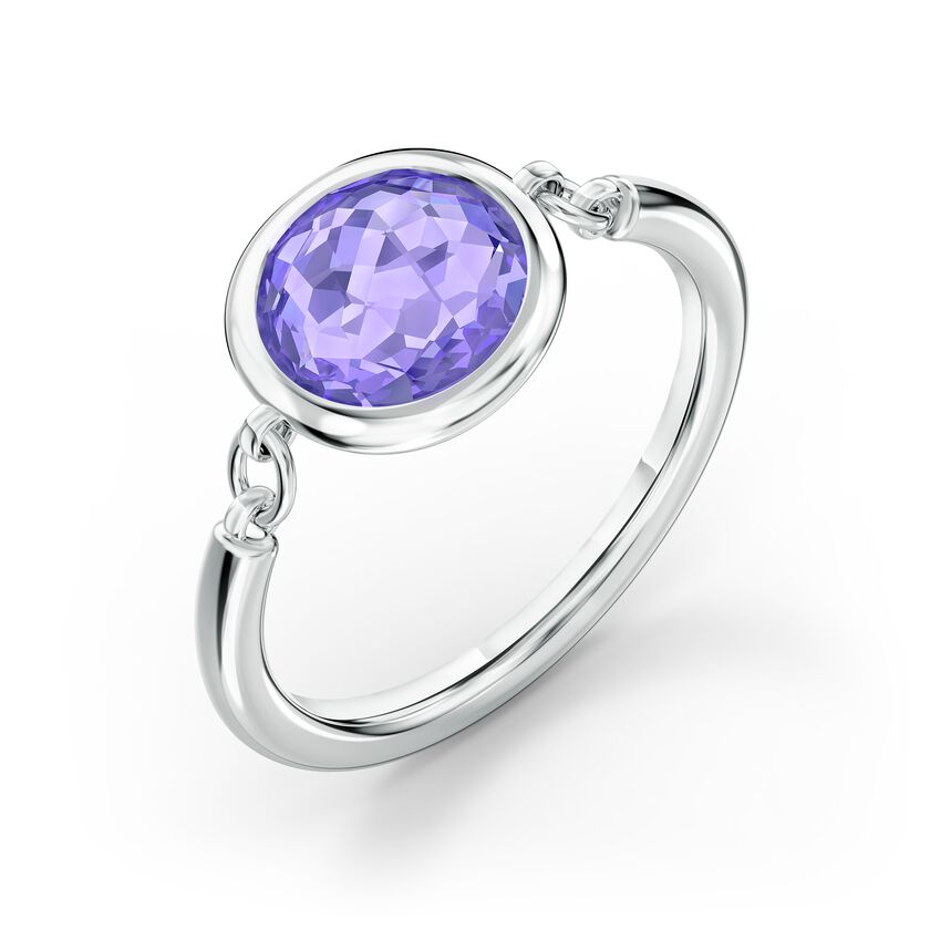 Tahlia Ring, Purple, Rhodium plated