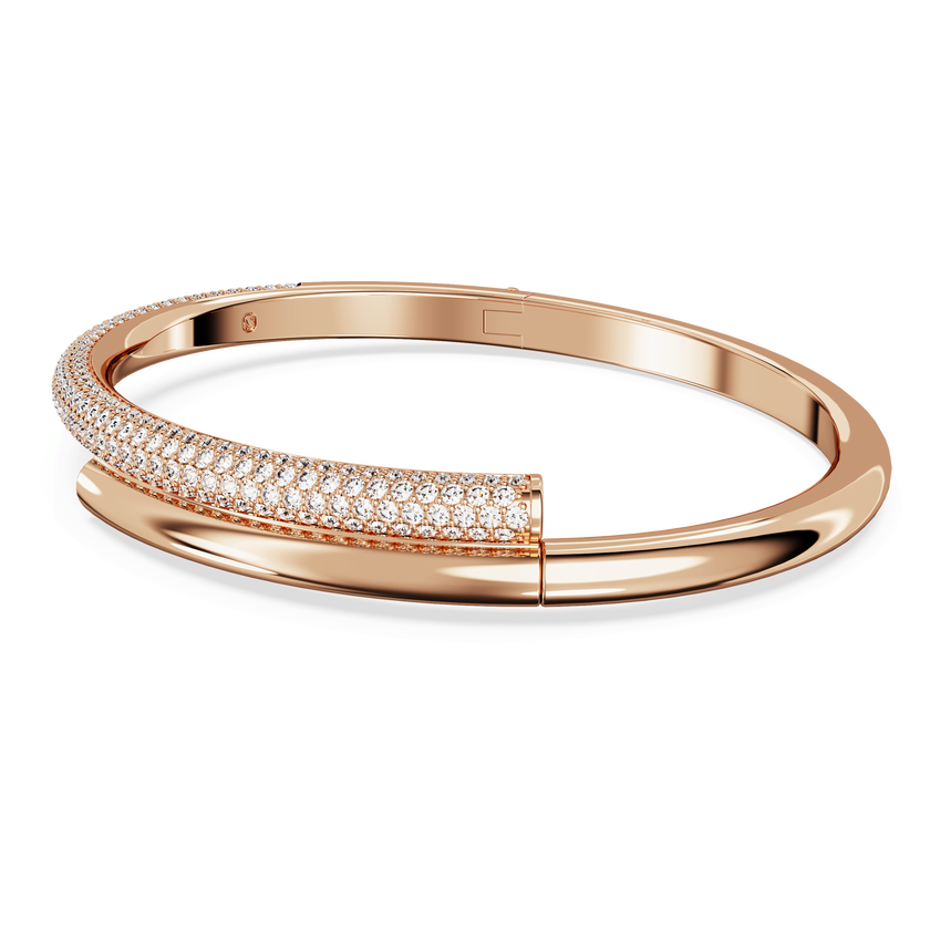 swarovski dextera bangle  magnetic closure  white  18k rose gold finish