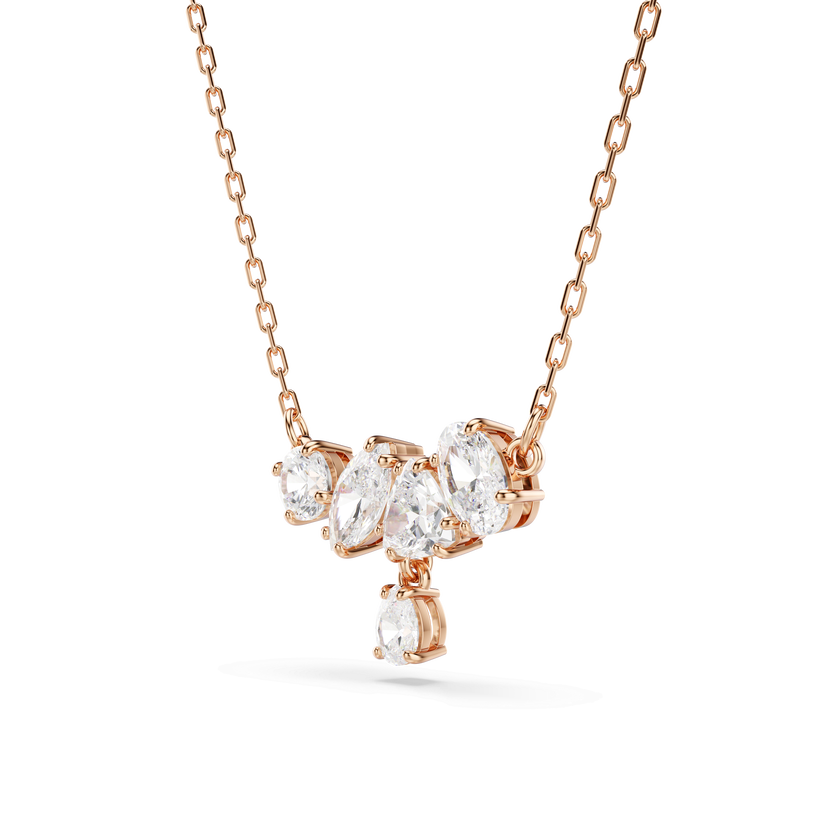 swarovski mesmera necklace  mixed cuts  white  18k rose gold finish