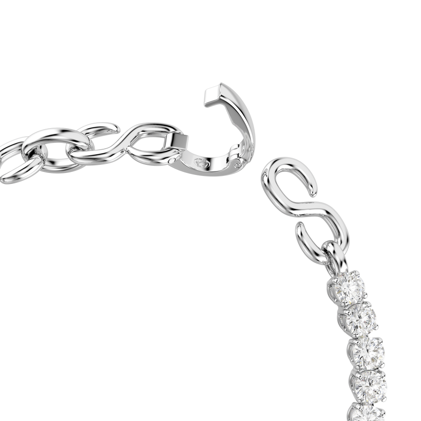 swarovski matrix bracelet  round cut  white  rhodium plated