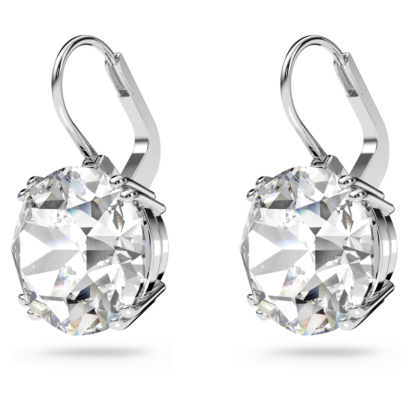 swarovski millenia earrings  round cut crystal  white  rhodium plated