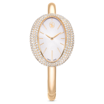 swarovski imber bangle watch  swiss made  metal bracelet  gold tone  champagne gold tone finish