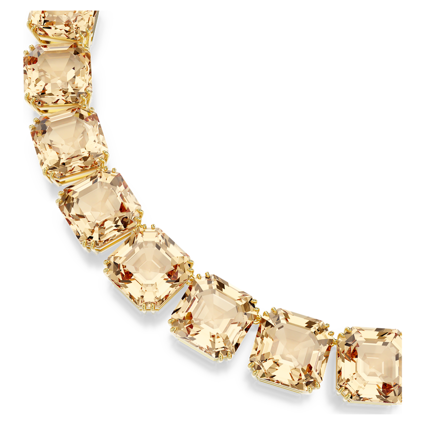 swarovski millenia necklace  octagon cut  caramel  18k gold finish