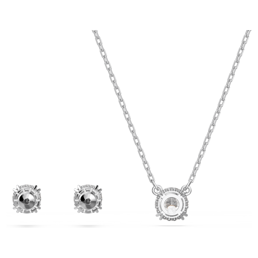 swarovski stilla set  round cut  white  rhodium plated
