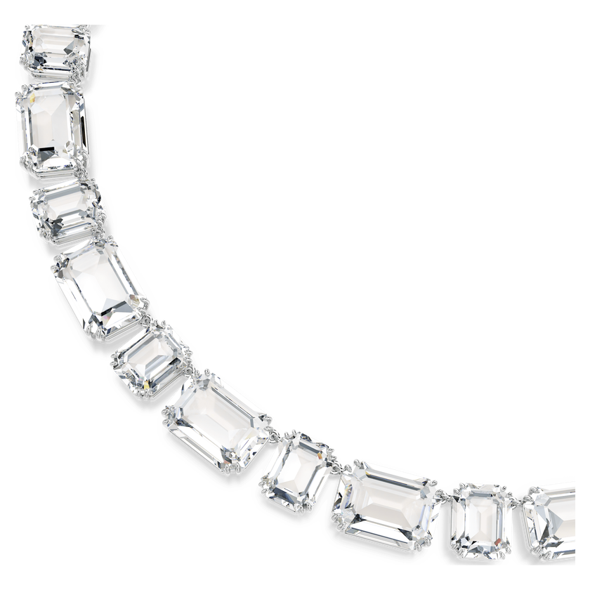 swarovski millenia necklace  octagon cut  white  rhodium plated